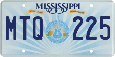 MS license plate MTQ225