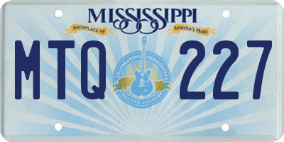 MS license plate MTQ227