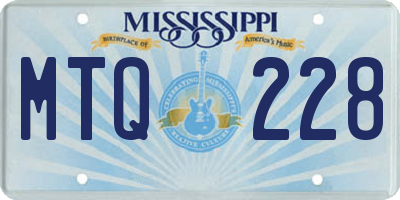 MS license plate MTQ228