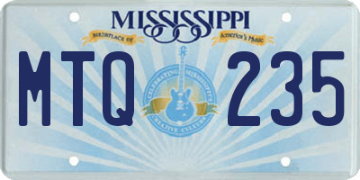 MS license plate MTQ235