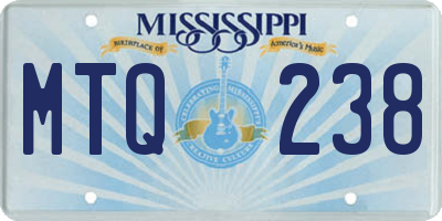 MS license plate MTQ238