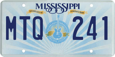 MS license plate MTQ241