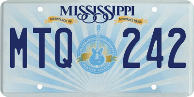 MS license plate MTQ242