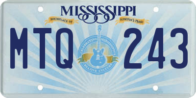 MS license plate MTQ243