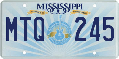 MS license plate MTQ245