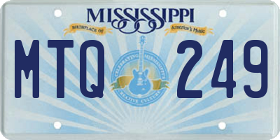 MS license plate MTQ249