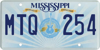 MS license plate MTQ254