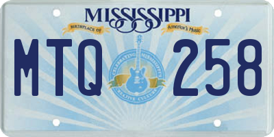 MS license plate MTQ258