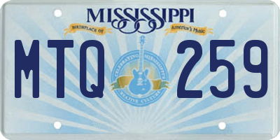 MS license plate MTQ259