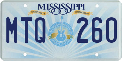 MS license plate MTQ260
