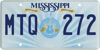 MS license plate MTQ272