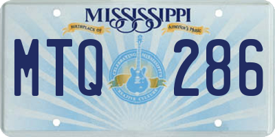 MS license plate MTQ286