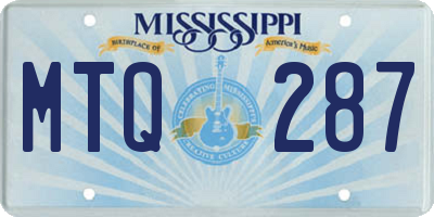 MS license plate MTQ287