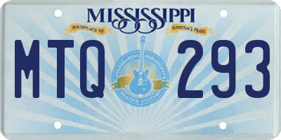 MS license plate MTQ293