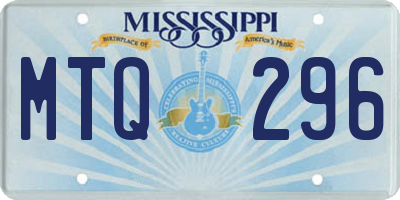 MS license plate MTQ296