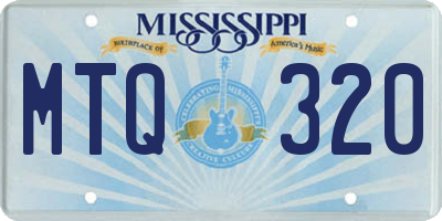MS license plate MTQ320
