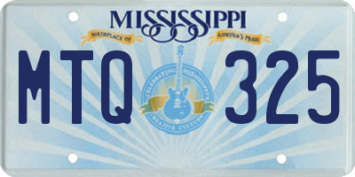 MS license plate MTQ325