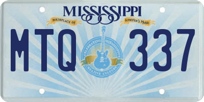 MS license plate MTQ337