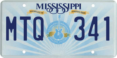 MS license plate MTQ341