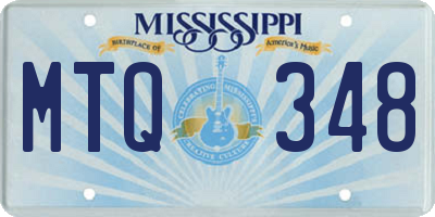 MS license plate MTQ348