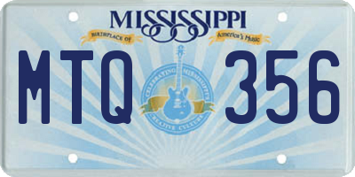 MS license plate MTQ356
