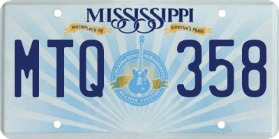 MS license plate MTQ358