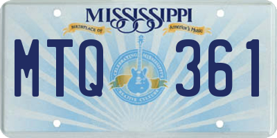MS license plate MTQ361