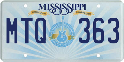 MS license plate MTQ363