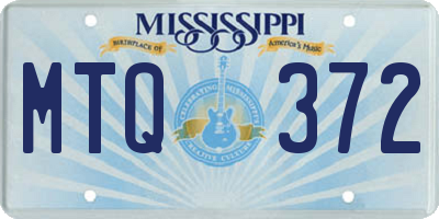 MS license plate MTQ372
