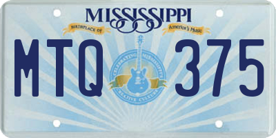 MS license plate MTQ375
