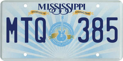MS license plate MTQ385