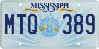 MS license plate MTQ389