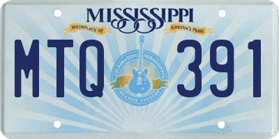 MS license plate MTQ391