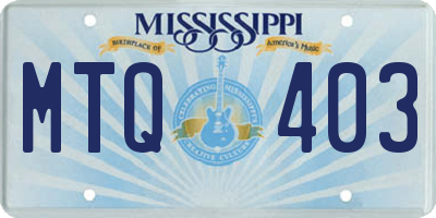 MS license plate MTQ403