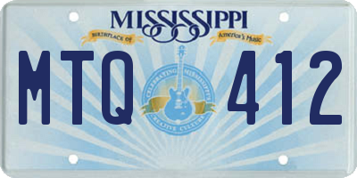 MS license plate MTQ412