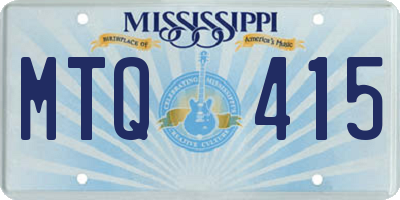 MS license plate MTQ415