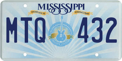 MS license plate MTQ432
