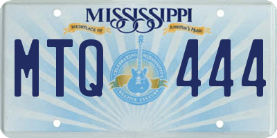 MS license plate MTQ444