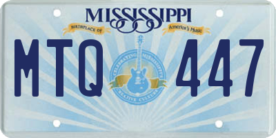 MS license plate MTQ447