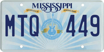 MS license plate MTQ449