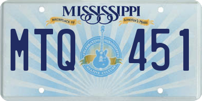 MS license plate MTQ451