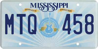 MS license plate MTQ458