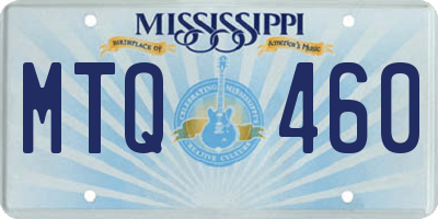 MS license plate MTQ460