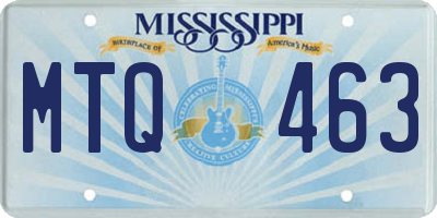 MS license plate MTQ463