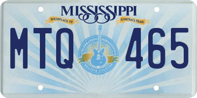MS license plate MTQ465
