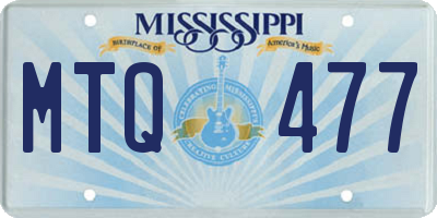MS license plate MTQ477
