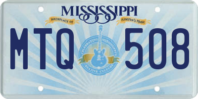 MS license plate MTQ508