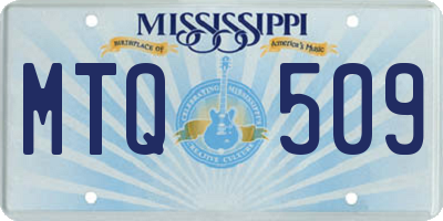 MS license plate MTQ509
