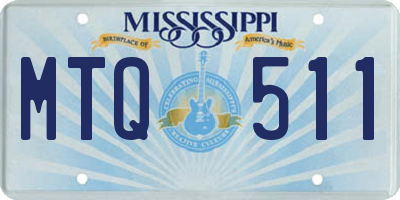 MS license plate MTQ511