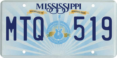 MS license plate MTQ519